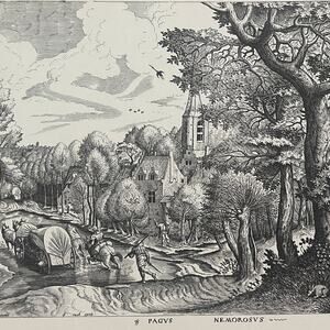 Bruegel, Wooded Region, Landscape, Engraving, Print, Bookplate, ~ 241229-WH 70